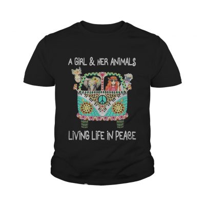 Hippie A girl and her animals living life in peace shirt