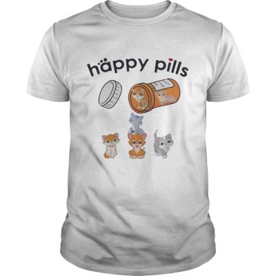 Guys Happy pills cat shirt