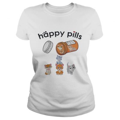 Ladies tee Happy pills cat shirt