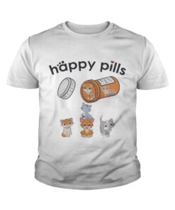 Youth tee Happy pills cat shirt