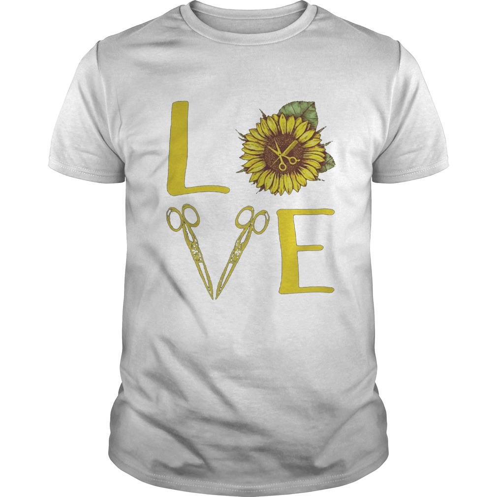 Hair Stylist Love Sunflower Scissors shirt