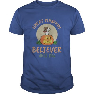 Guys Snoopy great pumpkin believer since 1966 shirt