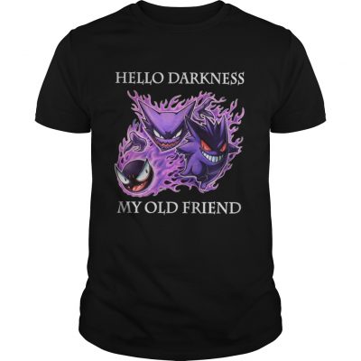 Guys Gastly Haunter Gengar hello darkness my old friend shirt