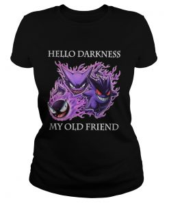 Ladies tee Gastly Haunter Gengar hello darkness my old friend shirt