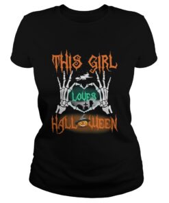 Ladies tee This girl loves Halloween shirt