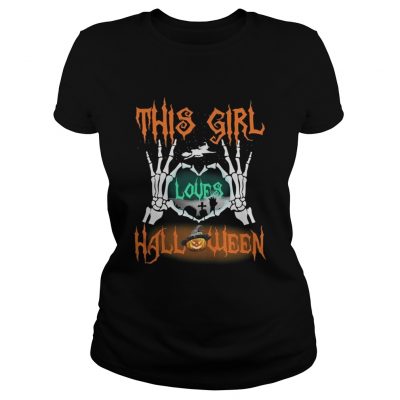 Ladies tee This girl loves Halloween shirt