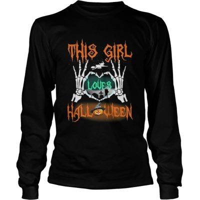 Long Slees This girl loves Halloween shirt