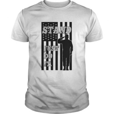 Guys Stand Just do it American flag shirt