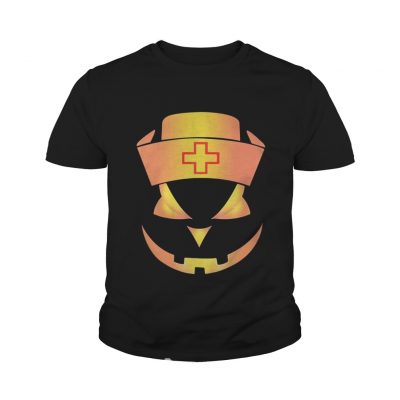 Youth Tee Halloween Nurse Pumpkin Face shirt