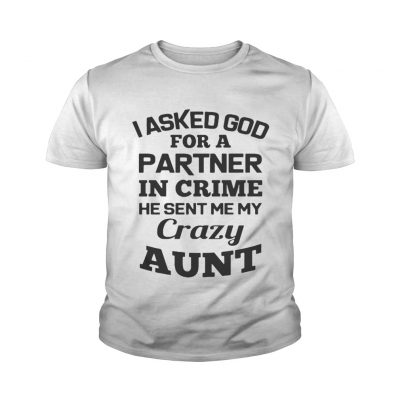 I asked God for a partner in crime he sent me my crazy aunt shirt youth tee