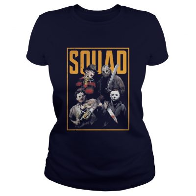 Halloween Freddy Jason Leatherface and Michael Myers Squad shirt Ladies Tee