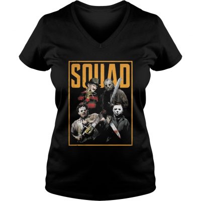 Halloween Freddy Jason Leatherface and Michael Myers Squad shirt V-neck T-shirt