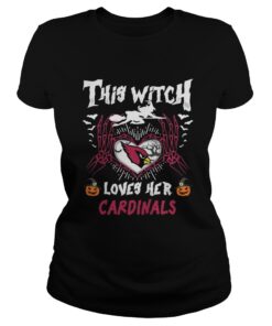 Ladies Tee This Witch Loves Her Cardinals Fan Halloween shirt