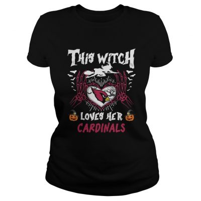 Ladies Tee This Witch Loves Her Cardinals Fan Halloween shirt