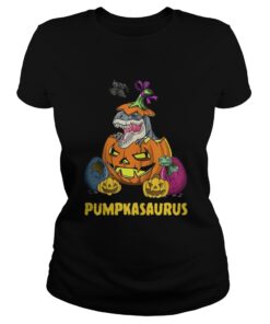 Ladies Tee Halloween Pumpkin Dinosaur shirt