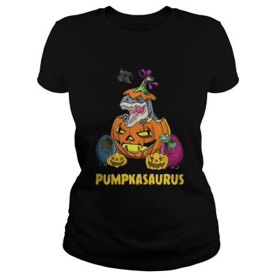 Ladies Tee Halloween Pumpkin Dinosaur shirt