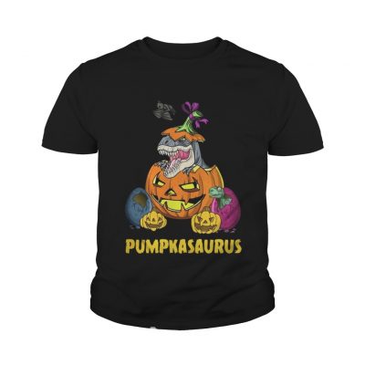 Youth Tee Halloween Pumpkin Dinosaur shirt