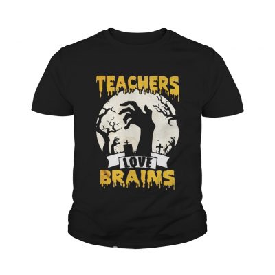 Youth Tee Halloween Teachers love brains shirt