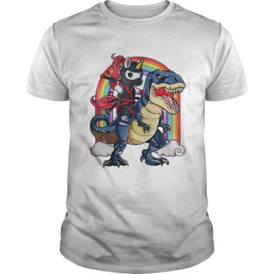 Guys Dinosaur Ninja Unicorn Rainbow shirt