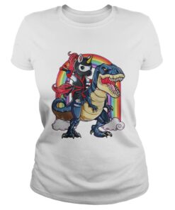 Ladies Tee Dinosaur Ninja Unicorn Rainbow shirt