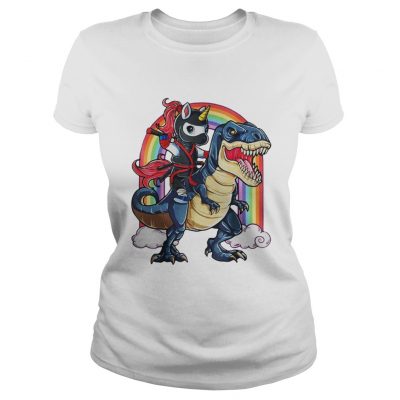 Ladies Tee Dinosaur Ninja Unicorn Rainbow shirt