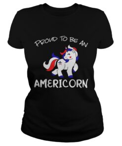 Ladies Tee Proud to be an Americorn Unicorn shirt