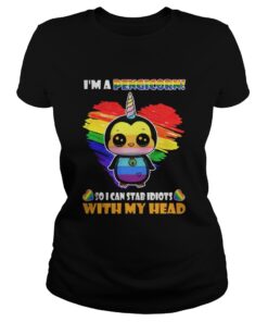 Ladies Tee I’m a Pengicorn so I can Stab Idiots with My head shirt