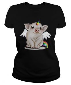 Ladies Tee Rainbow Pig unicorn shirt