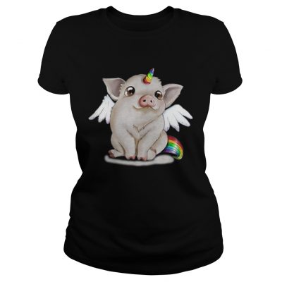 Ladies Tee Rainbow Pig unicorn shirt