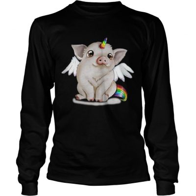 Long Sleeve Rainbow Pig unicorn shirt