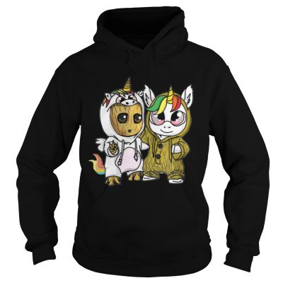 Hoodie Unicorn and Baby Groot shirt