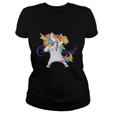 Ladies Tee Crown Royal Unicorn Dabbing shirt