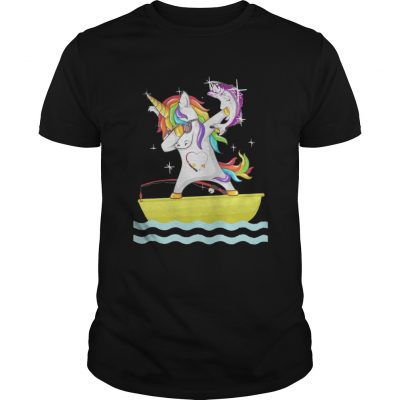 Guys Fishing Unicorn Dabbing shirt