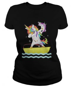 Ladies Tee Fishing Unicorn Dabbing shirt