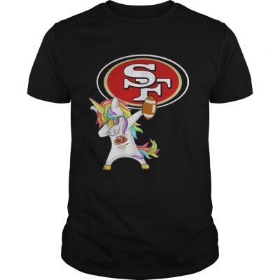 Guys San Francisco 49ers Football Unicorn Dabbing shirt