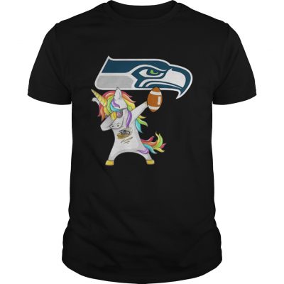 Guys Seattle Seahawks Football Unicorn Dabbing shirt