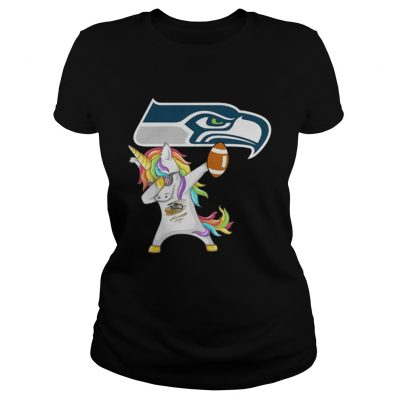 Ladies Tee Seattle Seahawks Football Unicorn Dabbing shirt