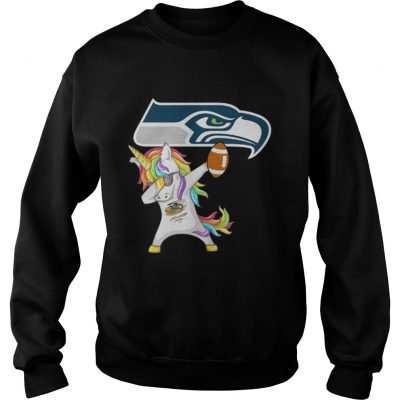 Sweat Seattle Seahawks Football Unicorn Dabbing shirt