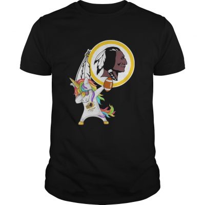 Guys Washington Redskins Football Unicorn Dabbing Hip Hop shirt