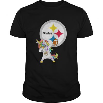 Guys Pittsburgh Steelers Football Unicorn Dabbing shirt