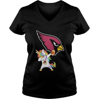 Arizona Cardinals Football Unicorn Dabbing Hip Hop ladies-vneck