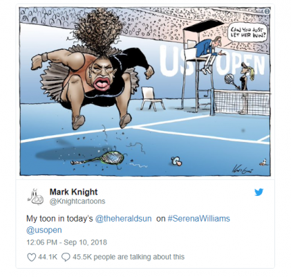 Australian Newspaper Doesn't See How This Cartoon of Serena Williams Is Racist