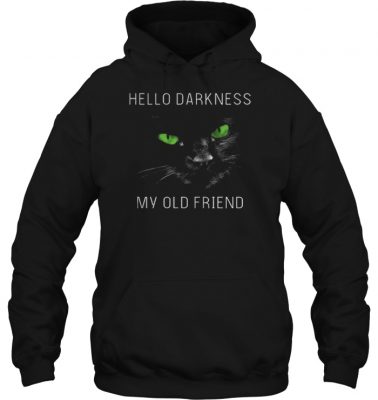 Cat hello darkness my old friend green eye shirt