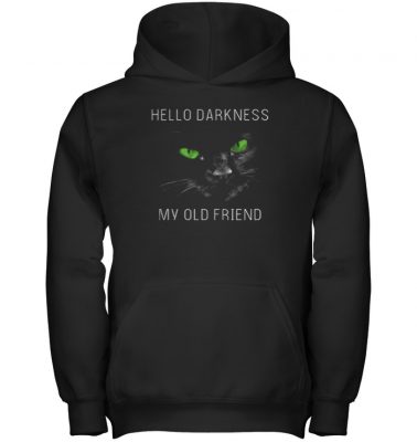 Cat hello darkness my old friend green eye shirt