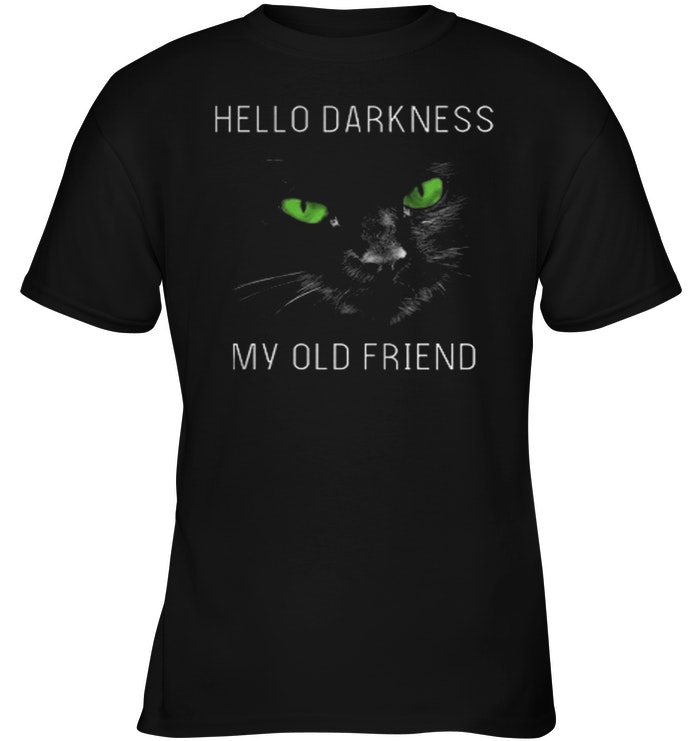 Cat green hello darkness my old friend tshirts