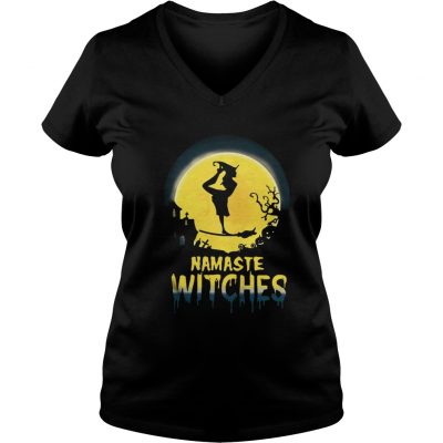 Dance Namaste Witches Halloween ladies v-neck