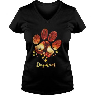 Dog Mom Halloween Tree ladies v-neck