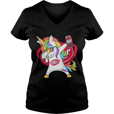 Dr Pepper Unicorn Dabbing ladies v-neck