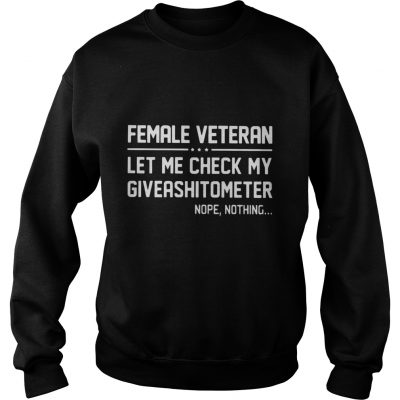 Female Veteran let me check my giveashitometer nope nothing Hoodie