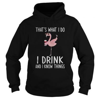 Flamingo Thats what I do I drink and know things hoodie